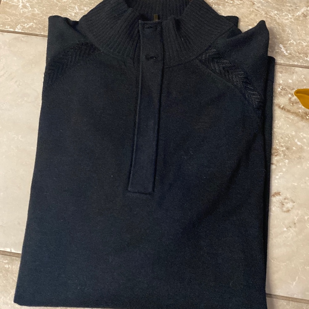 Men black zipper neck size large sweater